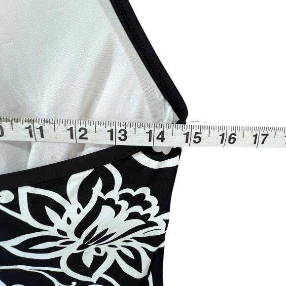 Tommy Bahama Spa Dress Womens M Black White Scroll Halter Cup Cover Up Resort - Picture 9 of 16